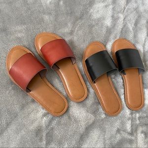 2 Pairs! Brown & Black Sandals
